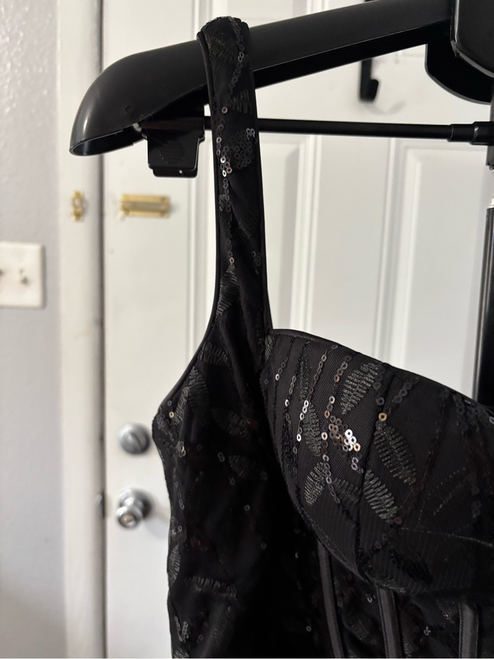 Macy’s Kadyce Black Sequined Corset Maxi Dress with Slit - Size L - Picture 13 of 16